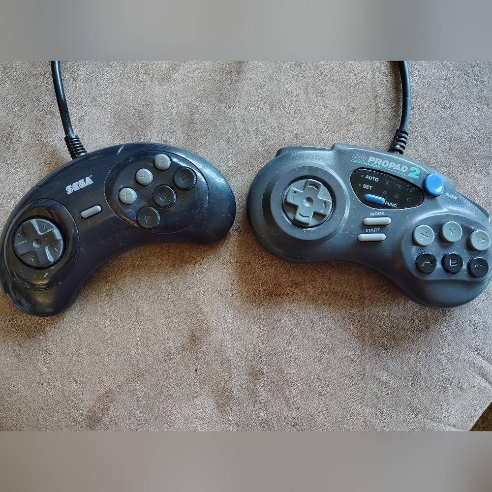 Two Sega Genesis Controllers